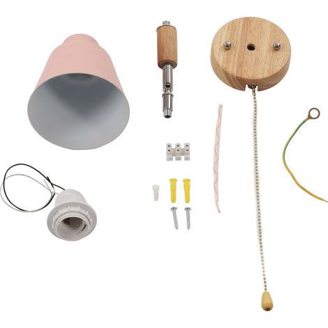 Wandleuchte In Macaron-form, Platzsparender Rosa Lampenschirm, Wandleuchte Mit Holzsockel, Für Wohnzimmer, Schlafzimmer, Büro, 100–240 V