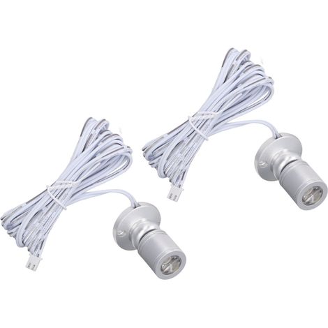 Mini-led-strahler (5 V, Dimmbar) Mit 1 Oder 2 Strahlern Und Dimmschalter Für Schmuckvitrinen Oder Veranden, Natürliches Silberlicht