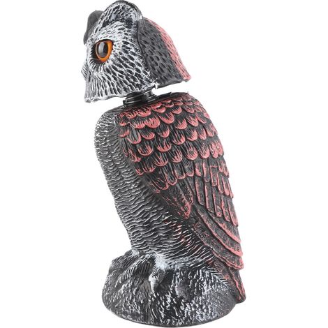 Eulenattrappe Aus Kunststoff Mit Wackelndem Kopf Zum Vogelscheuchen, Künstliche Gartendekoration