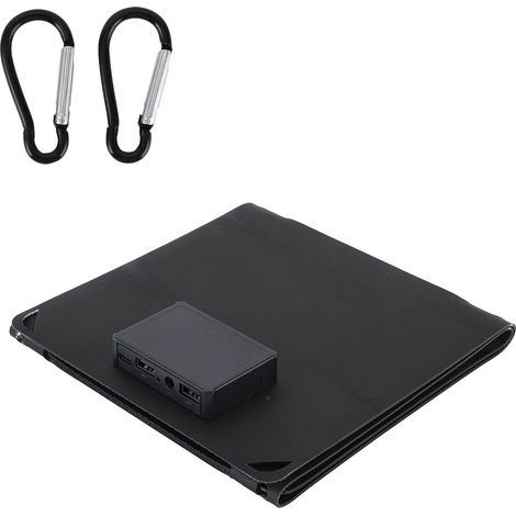 20-w-tragbares Solarpanel, Ip65-wasserbeständig, Faltbar, Etfe-monokristallines Ladegerät Für Rucksack, Camping, Wandern, Schwarz
