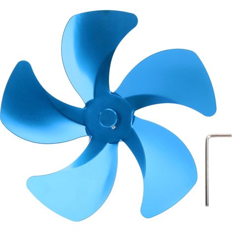 Ersatz-lüfterflügel Aus Aluminiumlegierung Für Kaminöfen, Verbessert Die Warmluftzirkulation, Passend Für Kamine (5 Stück), Blau