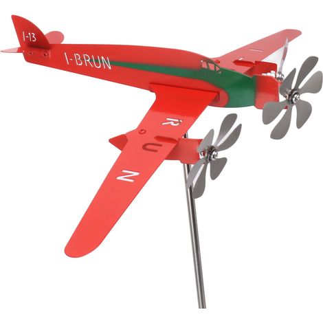 Rote 3d-wetterfahne Aus Metall In Flugzeugform, Rostfrei, Glatt, Windmühlenform, Für Garage, Kuppel, Scheune, Terrasse
