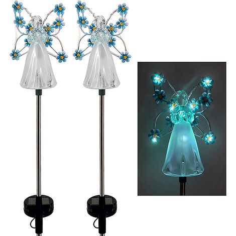 2er-pack Led-solar-engelslichter, Wasserdichte Gartendekoration Für Halloween Und Weihnachten