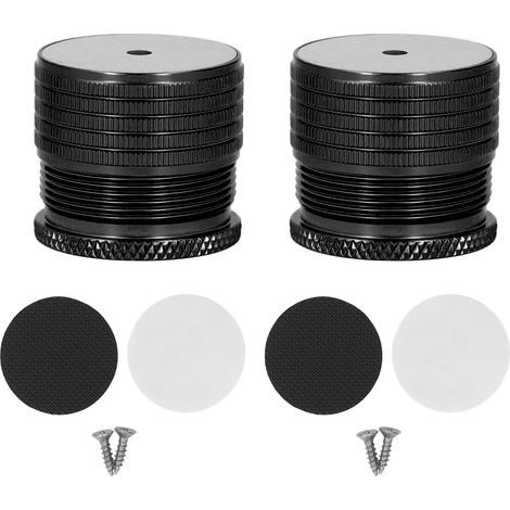 2-teiliger, Verstellbarer Möbelfuß, 23–37 Mm, Tragkraft 50–500 Kg, Aluminiumlegierung, Für Bett, Sofa, Tisch, Glänzend Schwarz