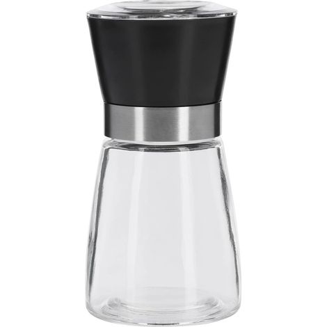 Gewürzmühle, Keramikmahlwerk, Stufenlose Mahlgradeinstellung, Glas/kunststoff, Schwarz/silber/transparent, 63542260