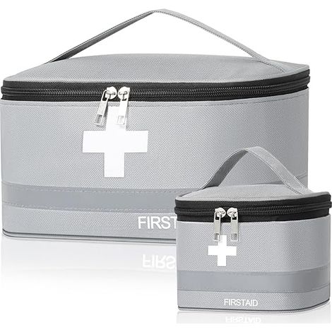 2-teiliges Leeres Erste-hilfe-set, Großes Und Kleines Reiseapotheken-set, Wasserdichte, Tragbare Medikamententasche, Aufbewahrungsbox Für Medikamente, Für Outdoor-aktivitäten, Zuhause Und Reisen