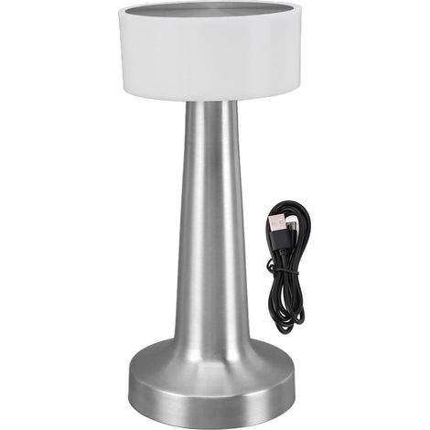 Kabellose Tischleuchte, 3 Farbmodi, Touch-bedienung, Stufenloses Dimmen, 1800 Mah Akku, Usb-ladefunktion, Leselampe Für Schlafzimmer Und Büro, Silber