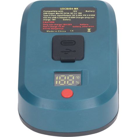 Akkuadapter, 18v Li-ionen-digitalanzeige Auf Usb Typ-c-ausgang Für Bl1830 Bl1850 Bl1840