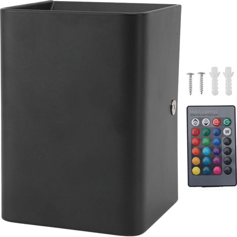 Rgb-led-wandleuchte Mit Fernbedienung, Einstellbarer Helligkeit, Leuchte Für Wohnzimmer, Schlafzimmer, Flur, Kleiderschrank, Büro, Bar, Schwarzes Gehäuse, 5 W