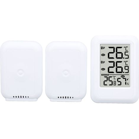 Innen- Und Außenthermometer, Zeitanzeige, Wecker, Kalenderfunktion, Kabellos, Digital, Für Zuhause, Fabrik, Büro