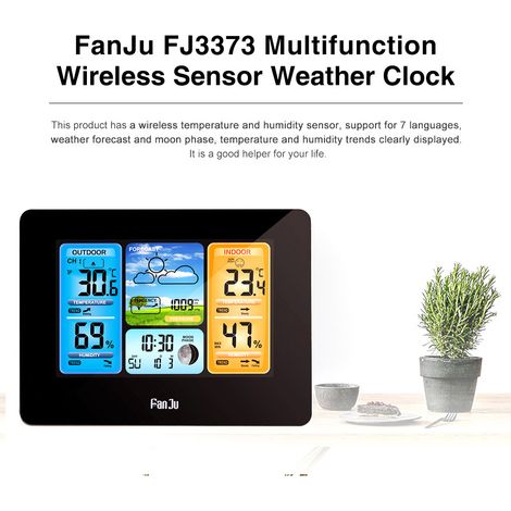 Fj3373 Multifisection Digital Integrity Station Lcd Lcd Cabinet Indoor Barothermal Hygrometer Forecast