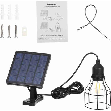 Solarbetriebene Pendelleuchte E27, Lichtempfindliche Außenleuchte, Schutzart Ip65 (wasserdicht), Für Garten, Hof, Terrasse, Balkon Und Landschaftsgestaltung