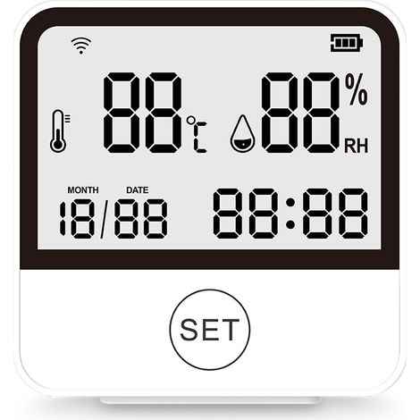 Wlan-temperatur- Und Feuchtigkeitsmonitor, Intelligenter Sensor Mit Lcd-bildschirm, Digitales Hygrometer Für Innenräume, Thermometer