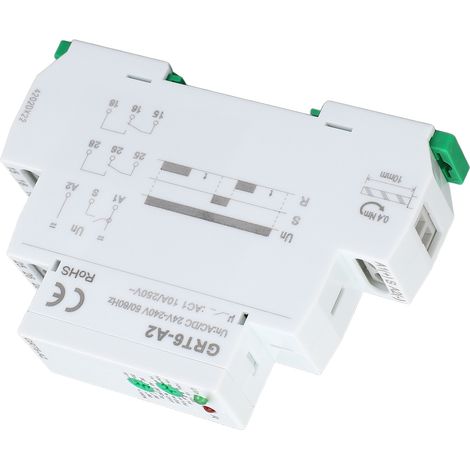 Zeitverzögerungsrelais Mit Einfacher Funktion Und 2 Spdt-ausgängen, 0,1 S Bis 10 Tage, Elektronischer Leistungstimer Ac/dc 24–240 V Grt6-a2