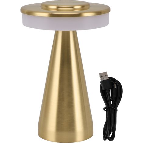 Tragbare Led-nachttischlampe, 3 Farbtemperatureinstellungen, Touch-bedienung, Akku, Gold