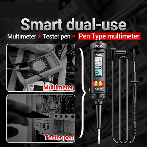 Aneng A3010 4000-zähl-stiftmultimeter, True-rms-digitalmultimeter Mit Hintergrundbeleuchtung, Automatischer Bereichswahl, Lcd-display, Elektrikerwerkzeug