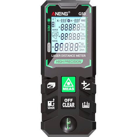Aneng G50 Hochpräziser Smart-laser-entfernungsmesser, Grüner Entfernungsmesser, 30 Datenspeicherplätze, Standalone-multifunktions-kalibriergerät