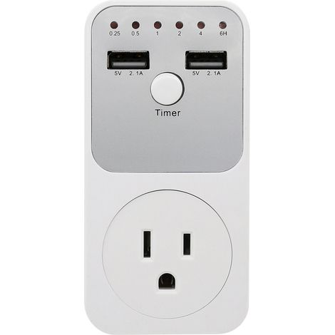 Multifunktionaler Überspannungsschutz, Intelligente Countdown-timer-steckdose Mit 2 Usb-anschlüssen, Zeitschaltuhr Für Haushaltsgeräte