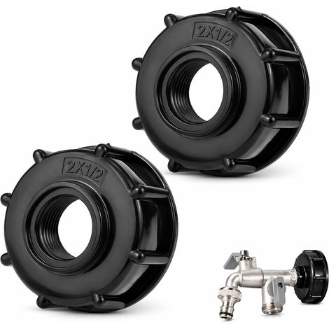 2-teiliger Ibc-adapter S60x6 1/2 Zoll, 1000-liter-tankverschluss Mit Dichtung, 1000-liter-tankanschluss Für Ibc-tank, Wasserauffangbehälter, Gartenschlauch