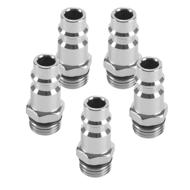 STAHLWERK 5er Set Druckluft-Schnellkupplung Stecknippel NW 7.2 1/4 Zoll