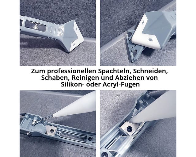 STAHLWERK Silikon-Fugenwerkzeug 5-in-1 Silikon-Spachtel, Silikon-Schaber
