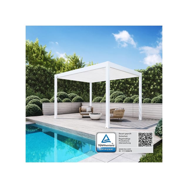 Weide Deluxe Aluminium Pavillon 3 x 4 M Weiß Pergola Freistehend