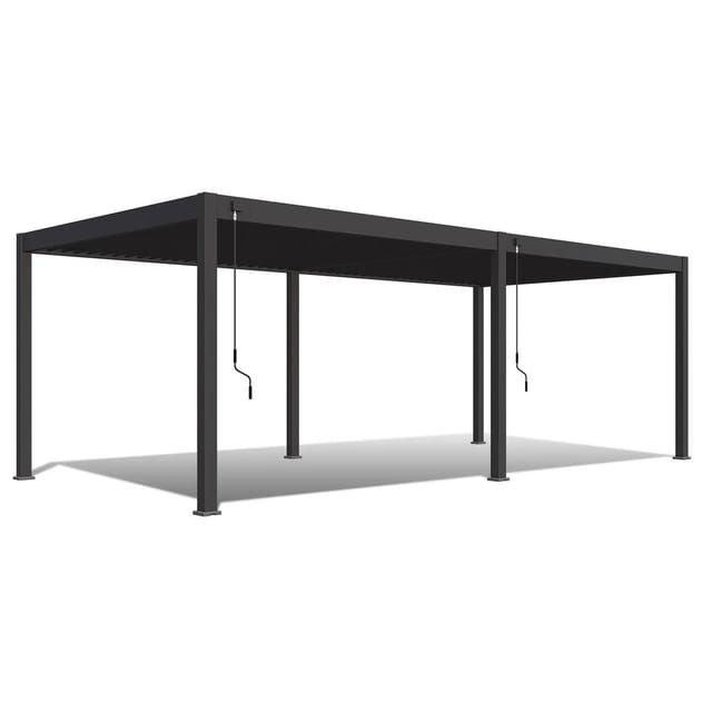 Weide Deluxe Aluminium Pavillon 3,6 x 7,2 M Anthrazit Pergola Freistehend