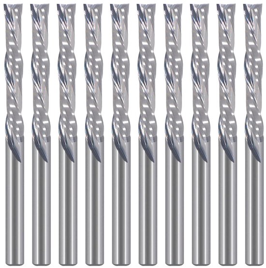 Holzfräser Profilfräser 10 Teiliges Set Spiralfräsköpfe, 2 Schneiden, Hinterschnitt, 1/8" Schaft /schnittdurchmesser, 22 Mm Schnittlänge, Hartmet