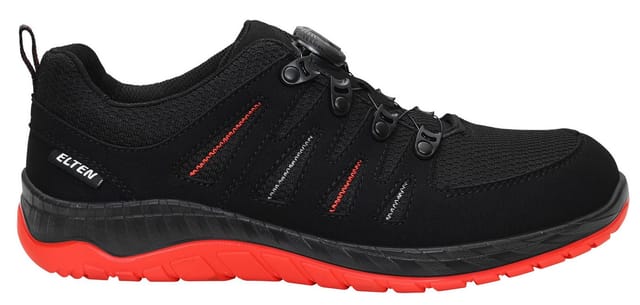 Elten Sicherheitshalbschuh Maddox Boa Black-Red Low Esd S3 Gr. 45