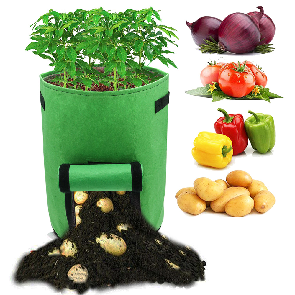 Jiubiaz 15er Set Pflanzsäcke 26,5 L Aus Vlies Mit Sichtfenster & Griffen, Kartoffel-pflanztaschen Für Gemüse, Balkon & Garten