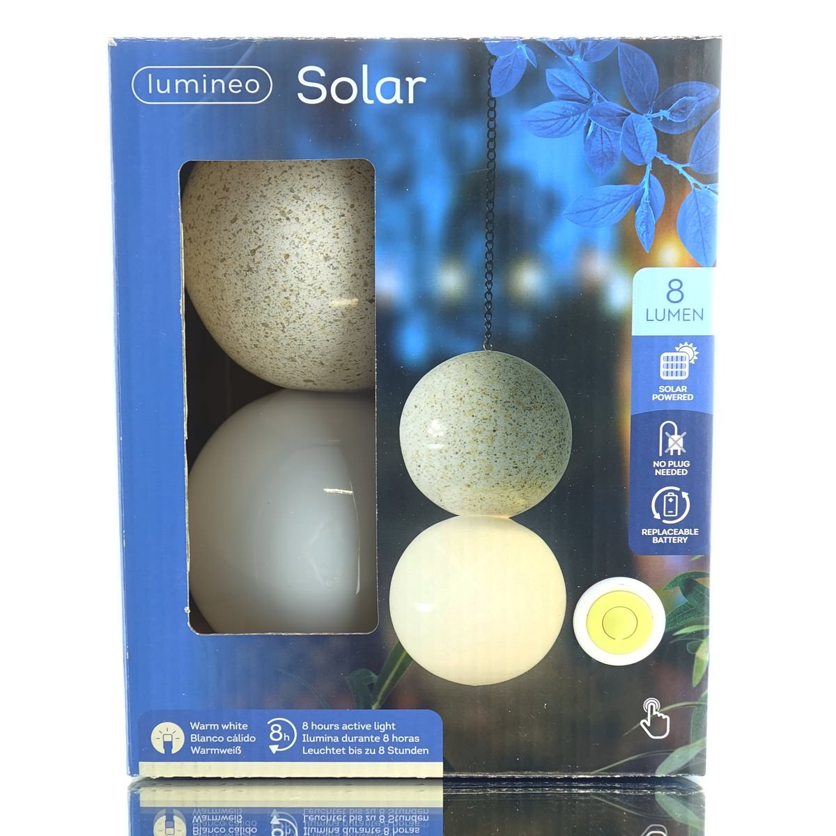 Lumineo Led Solar Hängelampe Weiß Ø Kugel 10 Cm 3 Led - Warmweiß