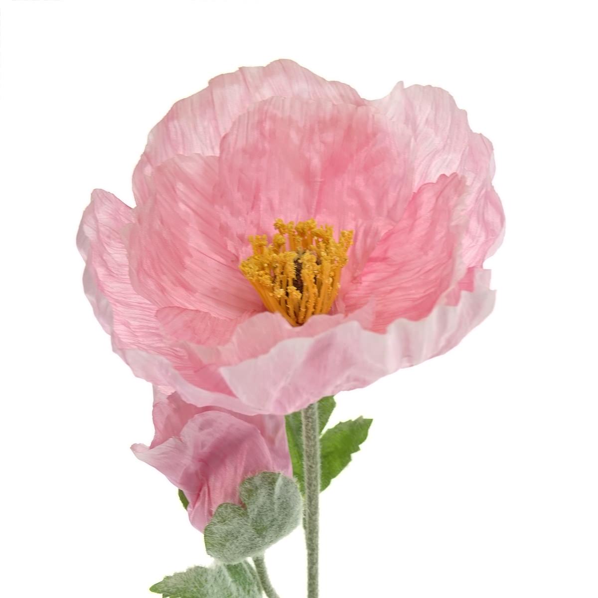 Everlands Riesenmohn Rosa 2 Blüten & 1 Knospe Ø 12 Cm 106 Cm - Kunstblumen