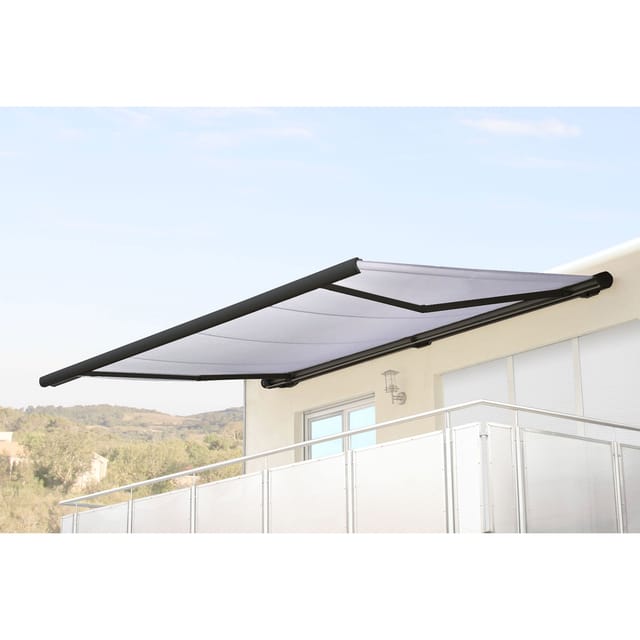 MCW Elektrische Kassettenmarkise H123 4,5x3m Acryl Creme Rahmen Anthrazit