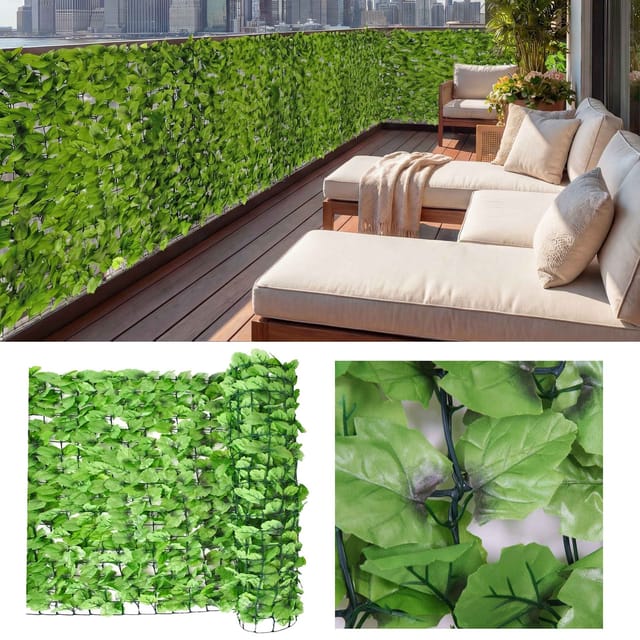 MCW Balkonsichtschutz N77 500x150cm Blatt - 500x150cm Blatt Hell