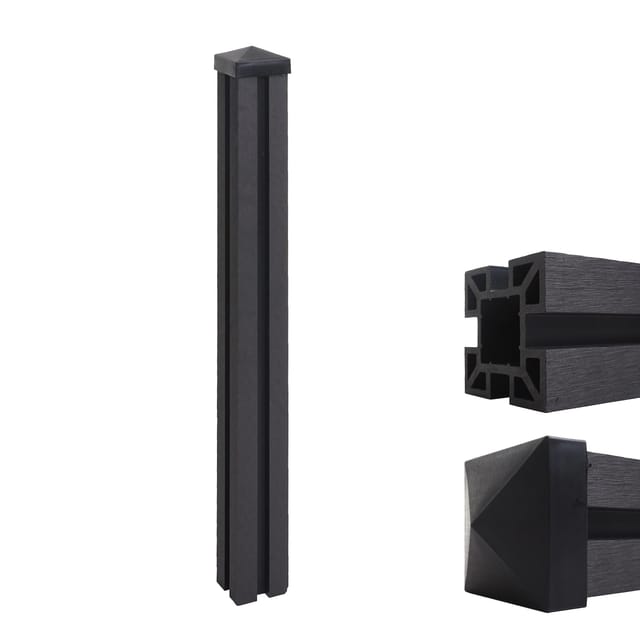 MCW WPC-Pfosten Savoie-WPC-Zaun Pfeiler Pfahl Stecksystem - 98cm Anthrazit