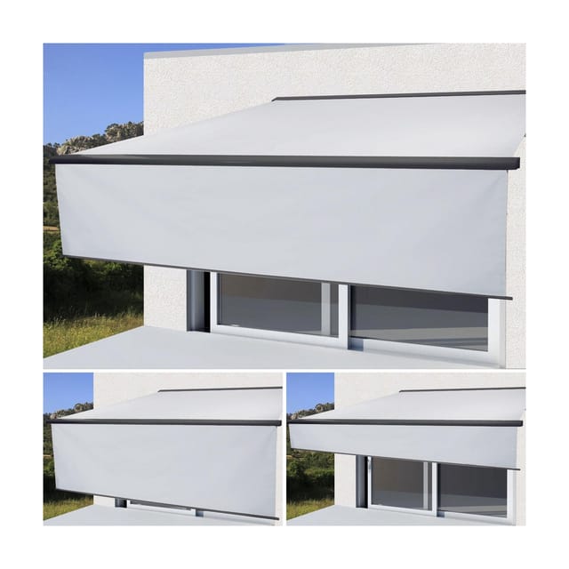 MCW Kassetten-Markise H124 Volant Ausfahrbar 4,5x3m Acryl Creme Anthrazit