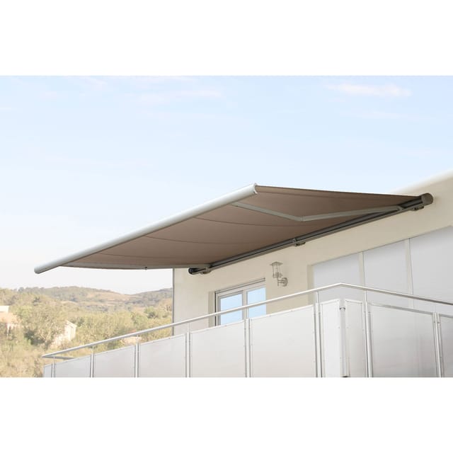MCW Elektrische Kassettenmarkise H122 4x3m Polyester Sand