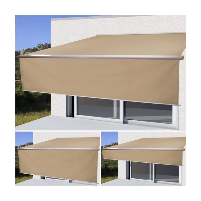 MCW Kassetten-Markise H124 Volant Ausfahrbar 4,5x3m Polyester Creme