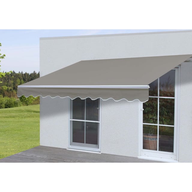 MCW Alu-Markise H790 4x3m Polyester Grau-Braun