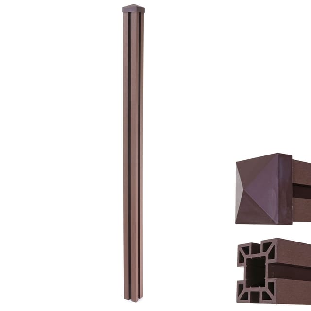 MCW WPC-Pfosten Savoie-WPC-Zaun Pfeiler Pfahl Stecksystem - 240cm Braun