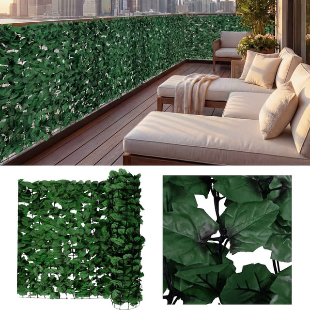 MCW Balkonsichtschutz N77 300x150cm Blatt - 300x150cm Blatt Dunkel