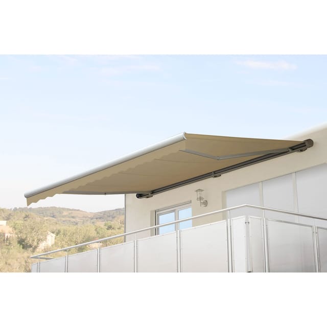 MCW Kassetten-Markise H123 mit Volant 4,5x3m Polyester Creme