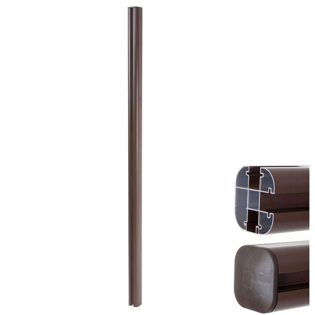 MCW Alu-Pfosten Savoie-WPC-Zaun Pfeiler Pfahl Stecksystem 1,86m - Braun