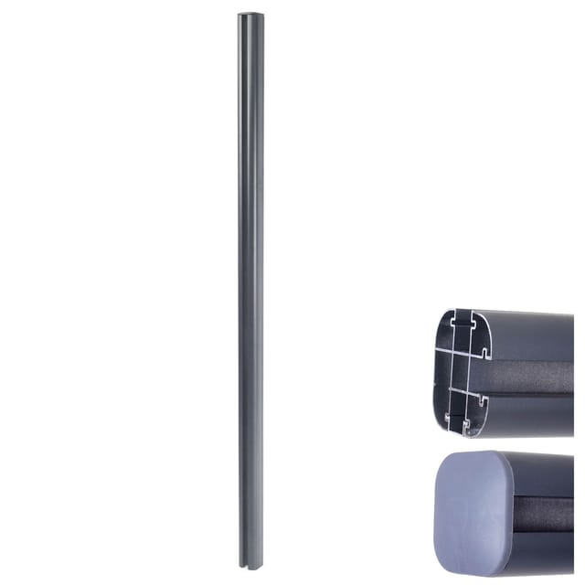 MCW Alu-Pfosten Savoie-WPC-Zaun Pfeiler Pfahl Stecksystem 1,86m - Grau