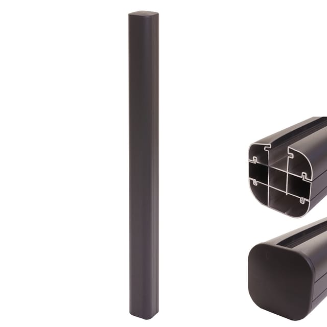 MCW Alu-Pfosten Savoie-WPC-Zaun Pfeiler Pfahl Stecksystem - 98cm Anthrazit