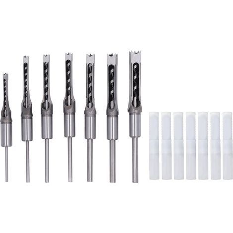 7-teiliges Vierkant-holzbohrer-set: 1/4 Zoll, 5/16 Zoll, 3/8 Zoll, 2/5 Zoll, 1/2 Zoll, 9/16 Zoll, 5/8 Zoll Hss-stemmbohrer-set