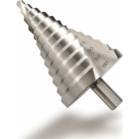 Hss-stufenbohrer 6-60 Mm – 12 Stufen Für Präzises Bohren In Stahl, Messing, Holz Und Kunststoff – Schlitzspitze Zum Entgraten