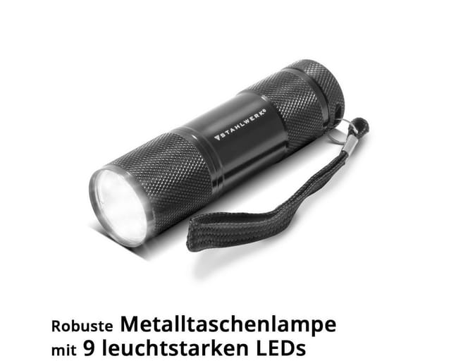STAHLWERK Multitool 12 Tools Taschenmesser Multifunktionswerkzeug Taschenlampe