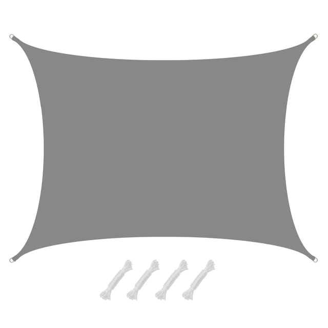 AMANKA Polyester Sonnensegel Wasserdicht - 6 x 5 m Rechteckig Grau