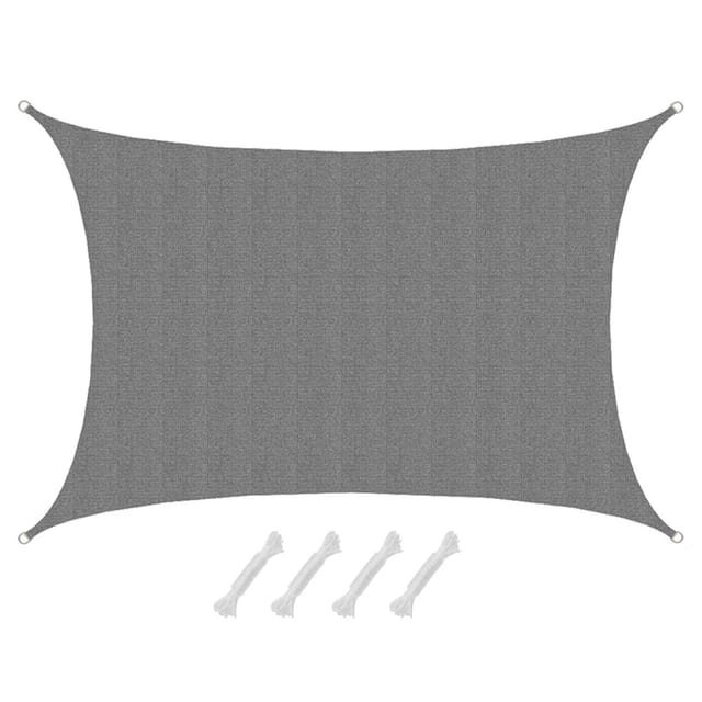AMANKA HDPE Sonnensegel Wasserdurchlässig - 5 x 3 m Rechteckig Grau